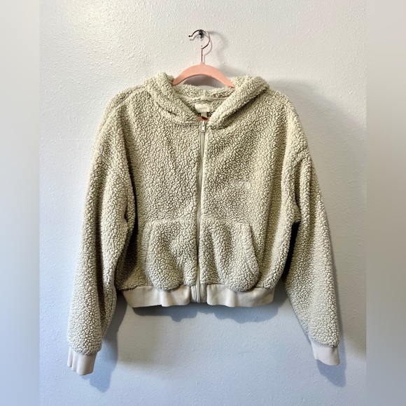 SKIMS Teddy Sherpa Cropped Full Zip Hooded Sweatshirt - Large - Picture 5 of 11